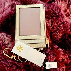Tory Burch keychain card holder in Gold